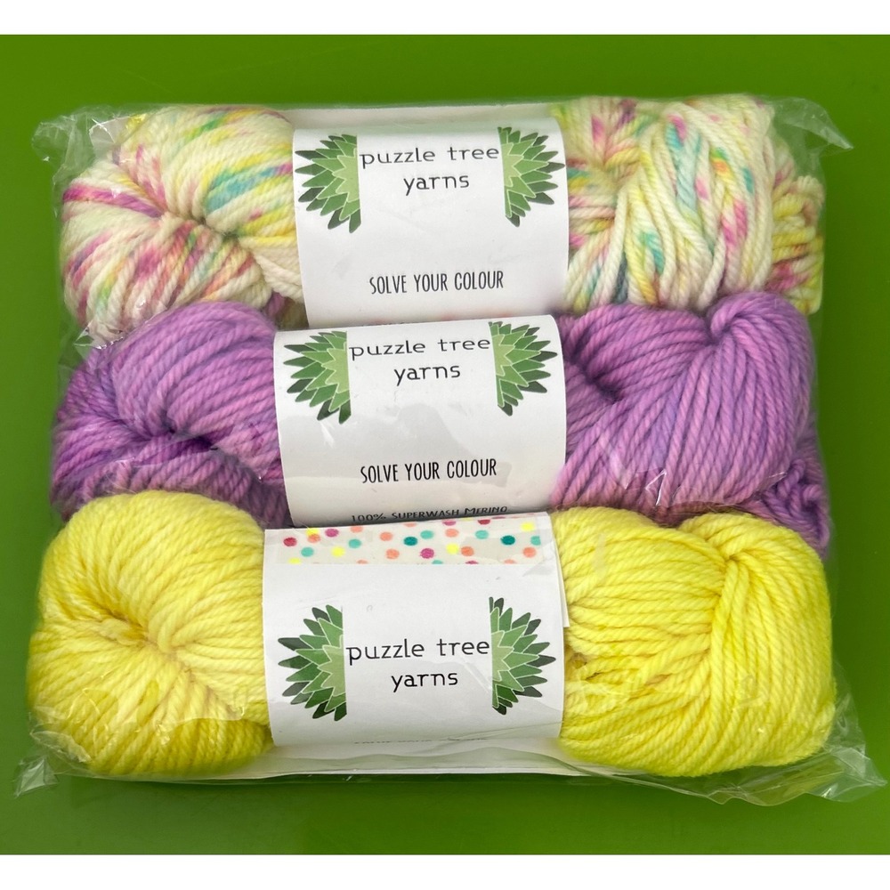 Puzzle Tree Yarns Brights Pack 004 3x25g DK Weight 100%‎ Superwash Merino Wool